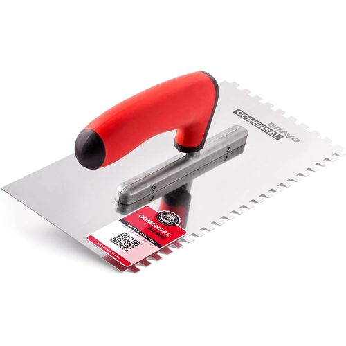 Truelle de Dentée-Taloche pour Colle en Acier Inoxydable-Crantée Outil de Tuile-Made in EU-Dent 6x6 mm