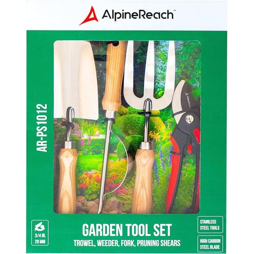 Ensemble d'outils de Jardin,Premium 4 Pièces,Sécateur de Jardinage,Fourche en Acier Inoxydable,Truelle,Désherbeur,Sécateurs Ergonomiques,Outils de Jardin Robustes,Boîte-Cadeau