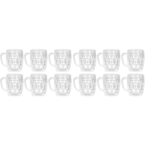 12 Pièces Mini Chopes à Bière Simulation Verre Cristal Clair 1.4 Cm Mini Verres à Bière Ensemble Modèle de Bière pour la Fête de Maison de Poupée Poupées et Jouets rembourrés