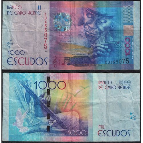 Cap Vert Billet De Banque 1000 Escudos Musicien Gregório Vaz Dit Codé Di Dona