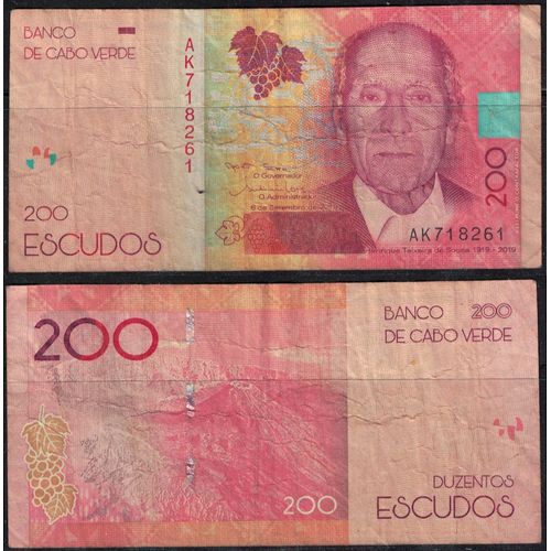 Cap Vert Billet De Banque 200 Escudos Écrivain Henrique Teixeira De Sousa