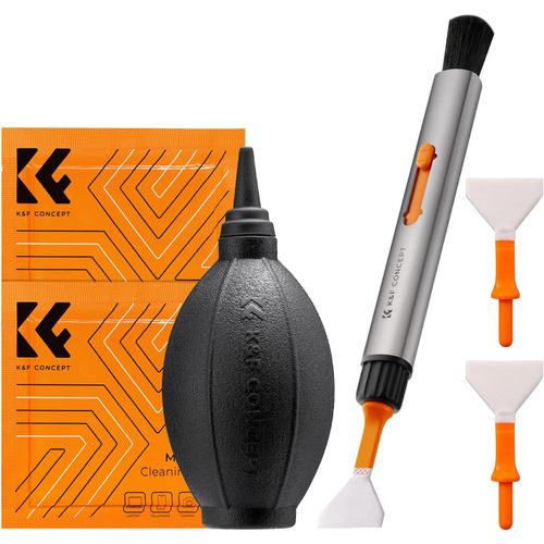 Kit de Nettoyage¿2*Chiffon pour Aspirateur+Stylo de Nettoyage de Remplacement+2*Baguette de Nettoyage pour Cadre Complet+Souffle en Silicone pour Objectif Filtre Caméra Appareil