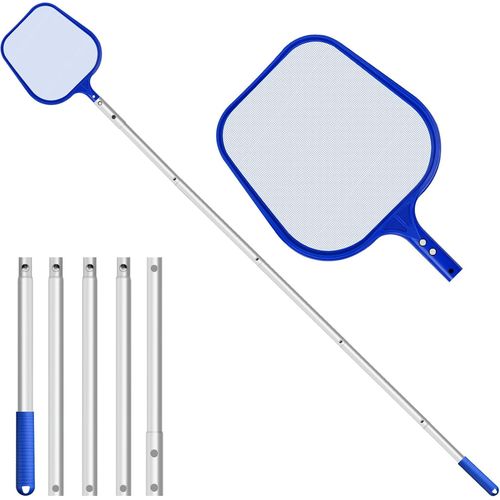 Epuisette Piscine,Epuisette Bassin 204 cm Long avec Perche Télescopique,Perche en Alliage d'Aluminium Renforcé,Mailles Fines pour Etangs,Algues et Piscines Bestway,Spas,Etangs,Jacuzzis