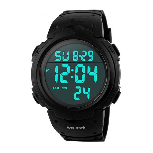Montre De Sport Étanche Avec Alarme/Chronomètre, Large Poignet Avec Rétro-Éclairage Led Pour Homme