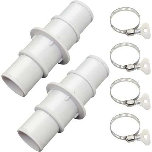 Lot de 2 adaptateurs de tuyau de piscine ¿ Compatible avec les raccords de tuyau d'aspiration de 3,8 cm et 1,27 cm,convient pour aspirateurs de piscine,nettoyeurs ou tuyaux de pompe à filtre (blanc)