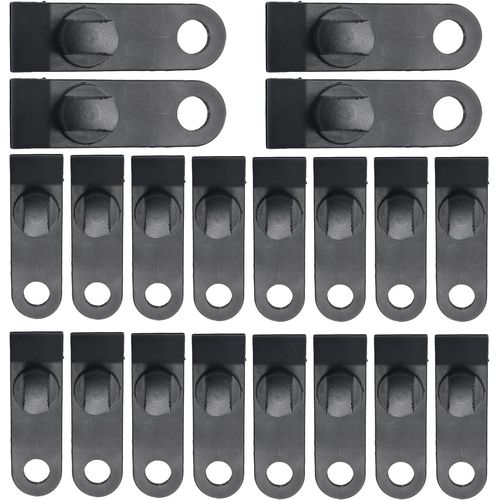 20 Pièces Pince pour Bache,Clips de Bâche de Tente,Attache Bache,pour Bâche,Tente,Couvertures,Auvents,Bannières,Jardinage,Noir