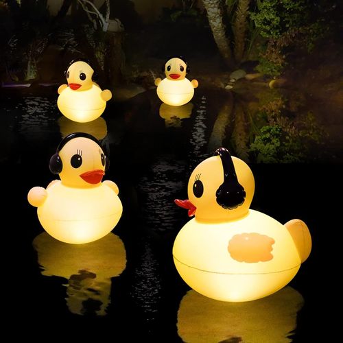 Lampe Solaire Flottante Pour Piscines,Lumière Piscine Étanche Flotante De 42cm,Lumiere Piscine Led Canard Embrasé,Lumière Solaire Bassin Gonflables Pour Piscines,Étang,Jardin-1 Pièce