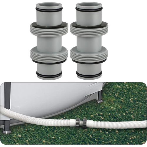 Lot de 2 raccords de Tuyau de Piscine 38 mm ¿ Adaptateur pour Tuyau de Piscine Compatible avec Intex,Bestway,Coleman ¿ idéal pour rallonge de Tuyau ou Connexion de Pompe