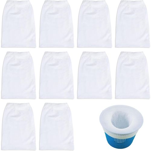10Pièces Filtre Skimmer Piscine,Panier de Bassin Sol Bache Epuisette Filet Couvercle Filtrante,Anti Sable Filtrantes Joint Tapis Liner Net Skim Chlore Prefiltre,pour Aquarium Pool Exterieur Fontaine