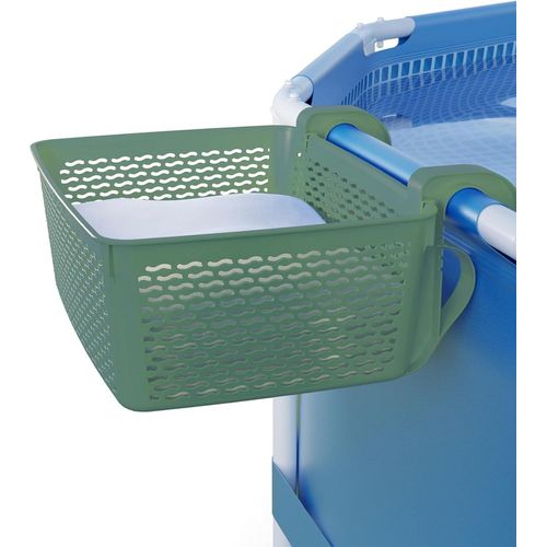 Panier de Rangement pour Piscine,Vert|18.7 L|Panier de Piscine en Plastique recyclé|Accessoire de Piscine|Panier de Rangement et Porte-Boissons pour Piscine