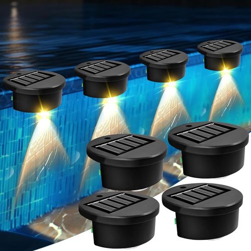 Lot de 4 lampes solaires flottantes pour piscine-Éclairage LED-Éclairage de bassin étanche-Pour piscines enterrées et piscines enterrées-Accessoires de piscine-Décoration extérieure (lumière.[S29]