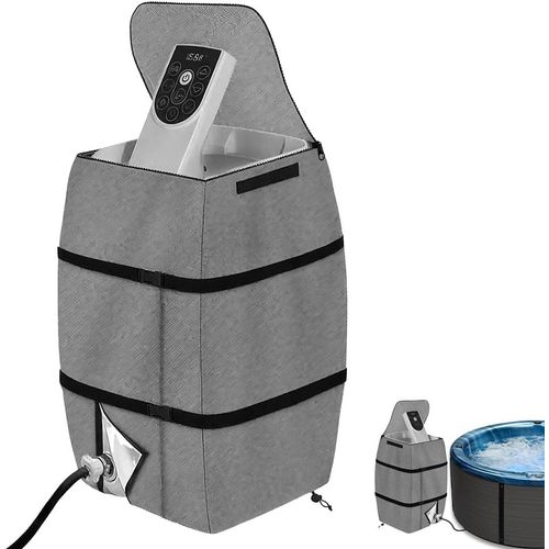 Couvercle de Pompe de Chauffage de Spa,Housse de Pompe de Chauffage pour Jacuzzi,Convient à Plusieurs Marques de Baignoires/Piscines Extérieures (Gris)