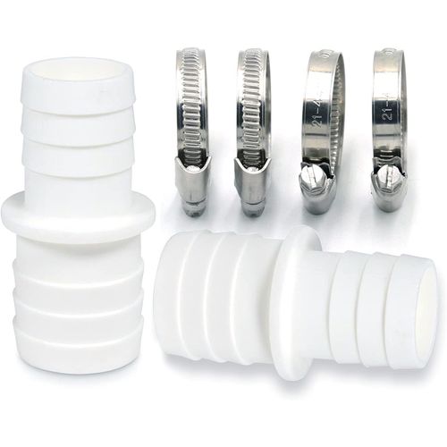 Lot de 2 raccords de tuyau avec colliers de serrage-Adaptateur de tuyau de piscine-Double embout de tuyau (2 x 32 à 38 mm)