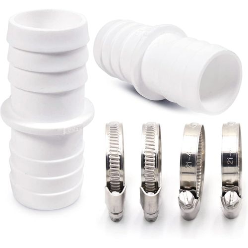 Lot de 2 raccords de tuyau avec colliers de serrage-Adaptateur de tuyau de piscine-Double embout de tuyau (2 x 32 mm)