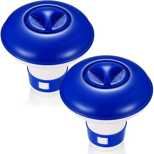 2 Pcs 5 Pouces Flottant Distributeur de Chlore,Diffuseur de Chlore Flottant,Distributeur de Chlore Chlore Flottant pour Tablettes de Chlore,Distributeur de Tablettes de Piscine Flottant
