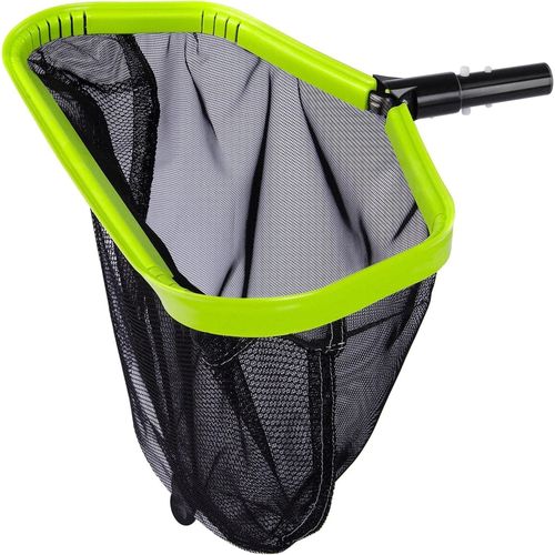 Épuisette de piscine avec sac profond double couche,cadre en aluminium robuste avec maille fine,vert (sans poteau)