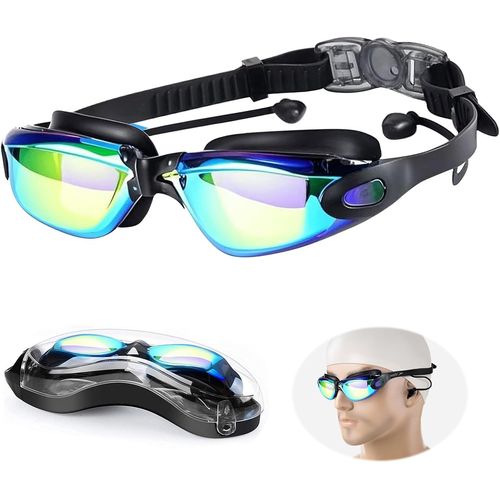 Lunettes De Natation,Lunette Piscine Adulte,Anti-Buée Et Protection Uv,Lunettes De Plongée Avec Étui Et Bouchons D'oreille,Anti-Fuite Lunettes De Natation,Pour Adulte Homme Femme Youth