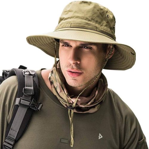 Chapeau Soleil Homme Femme Anti Uv Outdoor Ete Chapeau Safari Pliable Chapeau De Peche Bouton Boonie Hat Pour Randonnée Voyage Chasse Camping.[Z944]