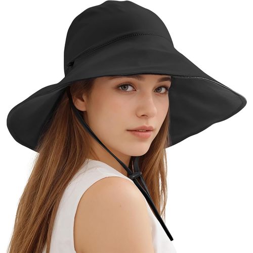 Chapeau De Soleil Réversible Pour Femme,Chapeau Anti-Uv À Large Bord,Chapeau Jardinier Pliable À Ourlet Roulé,Chapeau De Seau Pour La Plage,La Pêche,La Randonnée.[Z935]