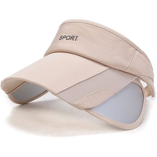 Casquette Visière Homme Réglable Avec Bord Large Rétractable,Visières De Pare Soleil Pour Femme Homme Anti Uv Respirante,Chapeau D¿Été Visière Unisex,Casquette Golf Pour Camping Voyage Plage.[Z1281]