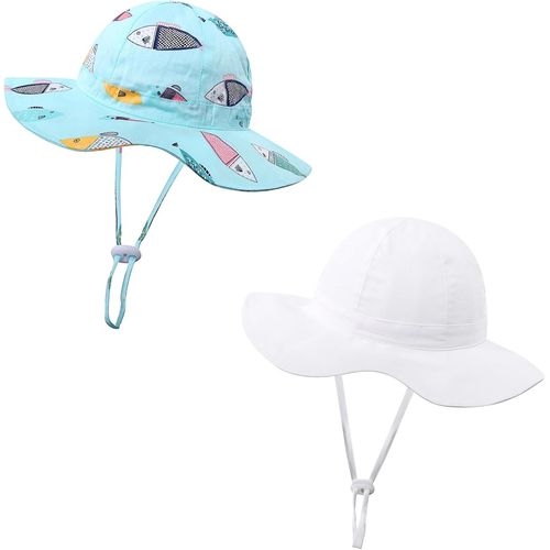 Chapeau Soleil Bebe Garcon Fille Anti Uv Coton Été Chapeau De Plage Piscine Enfant S(6-18 Mois)/M(18 Mois-5 Ans).[Z1302]