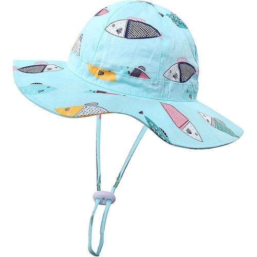 Chapeau Soleil Bebe Garcon Fille Anti Uv Coton Été Chapeau De Plage Piscine Enfant S(6-18 Mois)/M(18 Mois-5 Ans).[Z1305]