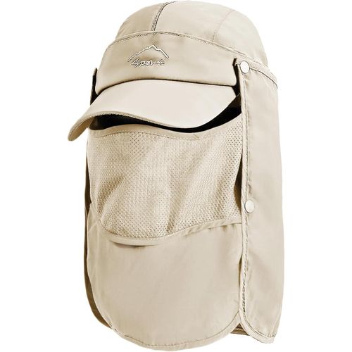 Chapeau De Soleil Avec Cou Couverture Faciale,Upf 50+ Chapeaux De Pêche Respirants,Pliable Séchage Rapide Camping Randonnée Voyage Casquettes Visières Pour Hommes Femmes-Taille Universelle.[Z1263]