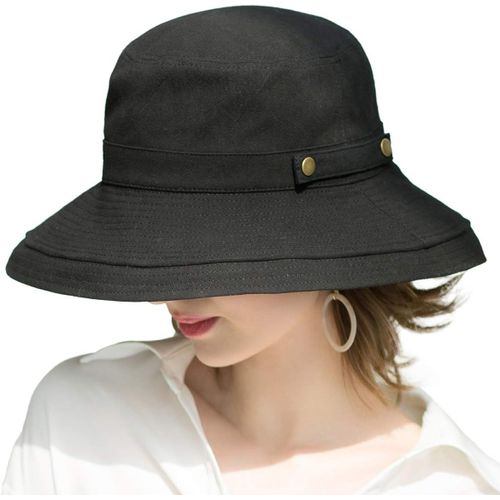 Chapeau De Soleil En Coton À Large Bord Upf50 Uv Pliable Pour Femme.[Z183]