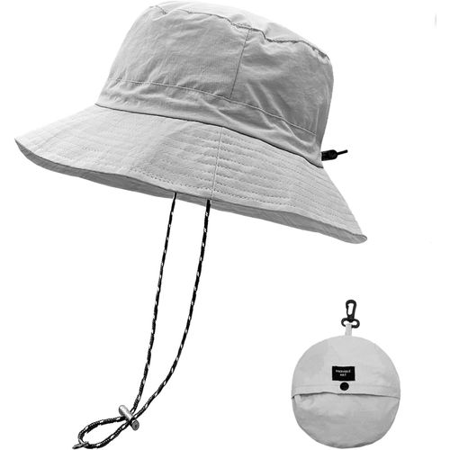Imperméable Pêche Chapeaux,Chapeau De Soleil Pour Femme,Seau Pluie Chapeau Menton Lacets Séchage Rapide Packaging Boonie Safari Outdoor Uv.[Z51]
