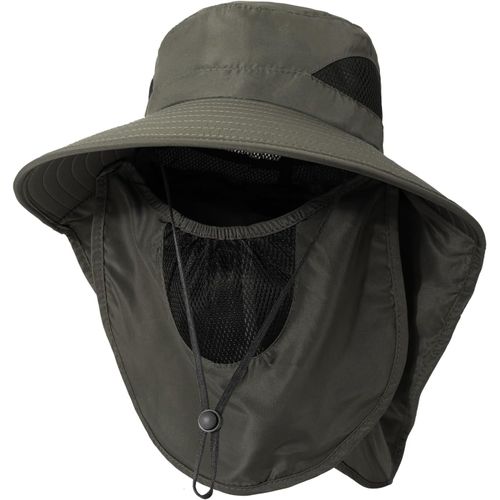 Chapeaux De Pêche Pour Hommes Femmes,Chapeau Randonnée Avec Protection Cou Visage Chapeau De Soleil De Upf 50+ Pliable Chapeaux De Safari Bucket Hat-Sangle De Menton Réglable.[Z205]