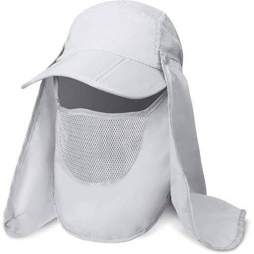 Chapeau De Soleil Uv50+ Avec Protection Nuque | Chapeau Pliable Pêche & Randonnée-Plage,Jardin | Visière Amovible Respirant (55-60cm).[Z1006]