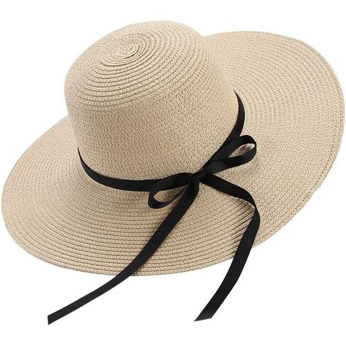 Chapeaux De Soleil Chapeau D'été Pour Femmes,Chapeau Large,Bord Large,Paille,Pliable,N?Ud Papillon,Protection Uv.[Z1013]
