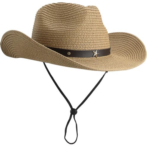 Chapeau Fedora Panama Pour Femme-Chapeau De Cowboy En Paille-Chapeau De Plage-Chapeau De Soleil Large.[Z1011]