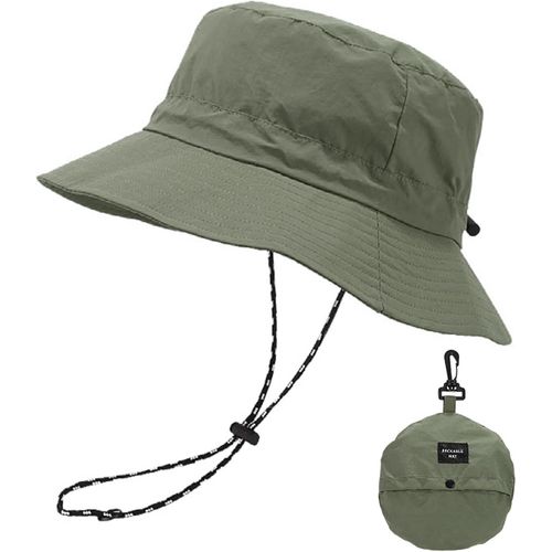 Chapeau Femme Soleil,Bucket Hat,Chapeau Homme Soleil,Résistant À La Pluie |Crème Solaire |Séchage Rapide |Chapeau De Soleil Respirant Et Pliable Pour Plage,Piscine,Camping,Voyages(Vert Armée).[Z196]