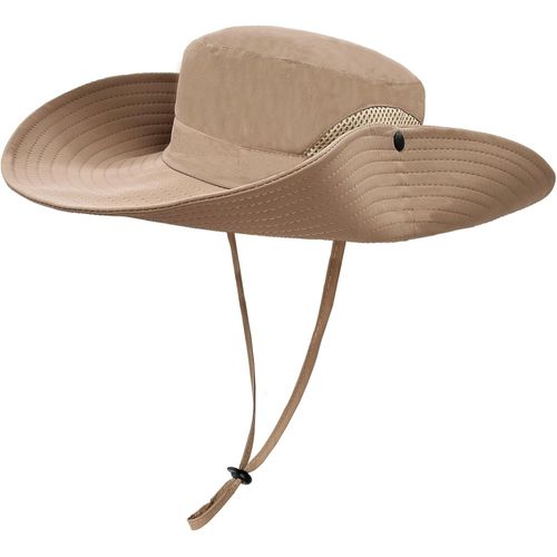 Mesh Chapeau Boonie Homme Large Bord Chapeau De Soleil Imperméable Chapeau Randonnée Safari Respirant Pliable Avec Mentonnière Réglable Bob Pour Chasse Pêche Camping.[Z74]