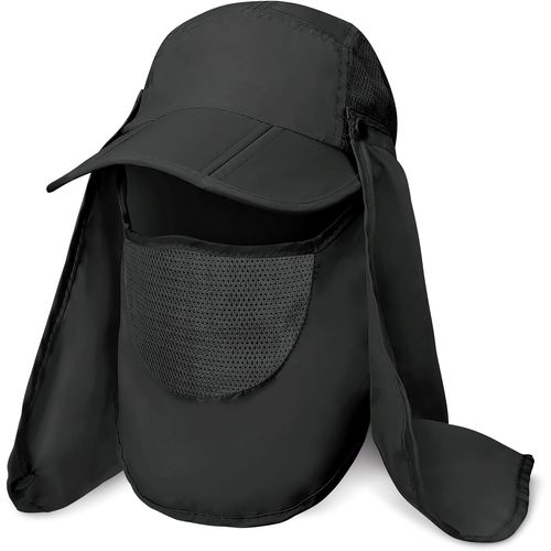 Chapeau De Soleil Uv50+ Avec Protection Nuque | Chapeau Pliable Pêche & Randonnée-Plage,Jardin | Visière Amovible Respirant (55-60cm).[Z1005]