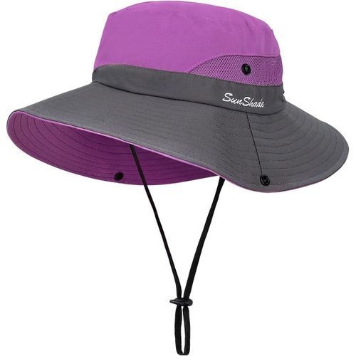 Femmes Chapeau Pliable Chapeau De Soleil À Large Bord Protection Uv En Maille Chapeau De La Visière Idéal Pour Voyage Randonnée Pêche Plage Jardinage 56-58cm.[Z103]