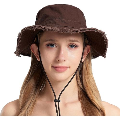 Chapeaux De Soleil Pour Femmes Et Hommes,Chapeau De Jardinage À Large Bord,Chapeau De Seau Pliable,En Coton Respirant,Upf 50+,Chapeaux De Pêche Randonnée Safari Et Extérieur.[Z73]
