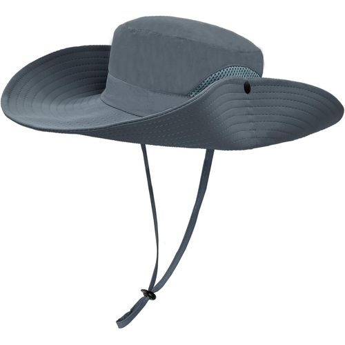 Mesh Chapeau Boonie Homme Large Bord Chapeau De Soleil Imperméable Chapeau Randonnée Safari Respirant Pliable Avec Mentonnière Réglable Bob Pour Chasse Pêche Camping.[Z75]