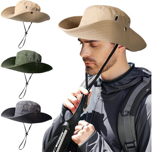 Chapeau Imperméable Pour Les Hommes Et Les Femmes,Chapeau De Pêche Au Soleil Respirante Avec Cordon De Serrage Ajustable,Chapeau De Jungle Pliable Pour Le Camping,La Randonnée,La Chasse.[Z86]