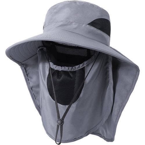 Chapeaux De Pêche Pour Hommes Femmes,Chapeau Randonnée Avec Protection Cou Visage Chapeau De Soleil De Upf 50+ Pliable Chapeaux De Safari Bucket Hat-Sangle De Menton Réglable.[Z207]