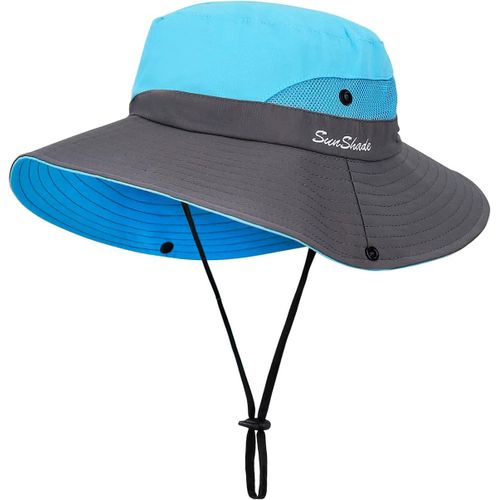Femmes Chapeau Pliable Chapeau De Soleil À Large Bord Protection Uv En Maille Chapeau De La Visière Idéal Pour Voyage Randonnée Pêche Plage Jardinage 56-58cm.[Z105]