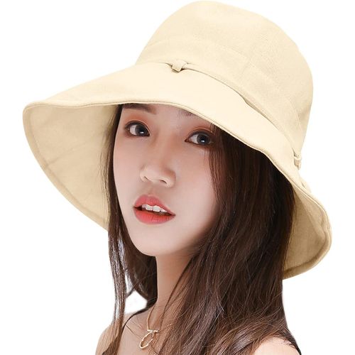 Chapeau Femme Été Pliable Capeline Chapeau Soleil Anti Uv Coton Été Vacances Jardinage Sun Hat For Women Upf Uv.[Z129]