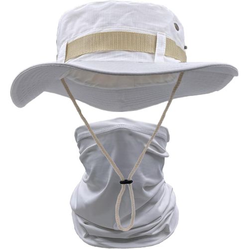 Chapeau De Soleil Hommes À Large Bord Camo Chapeau Homme Visage Écharpe Camouflage Militaire Armée Chapeau Seau Safari Chapeaux De Randonnée Chasse Maille Plage Cap.[Z114]