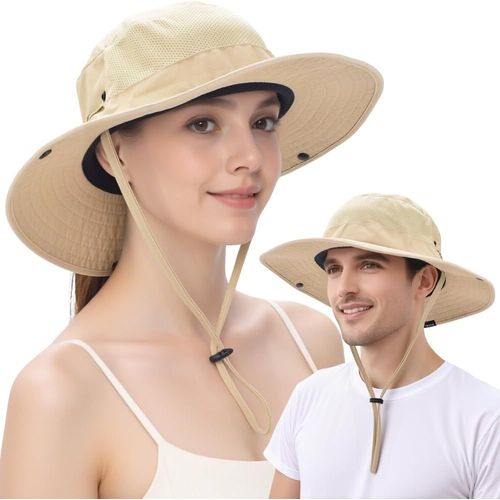 Chapeau De Soleil Homme Femme À Large Bord,Anti-Uv,Pliable Et Étanche,Compatible Queue De Cheval,Idéal Pour Randonnée,Jardinage,Safari Et Brousse.[Z1243]