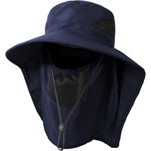 Chapeaux De Pêche Pour Hommes Femmes,Chapeau Randonnée Avec Protection Cou Visage Chapeau De Soleil De Upf 50+ Pliable Chapeaux De Safari Bucket Hat-Sangle De Menton Réglable.[Z208]