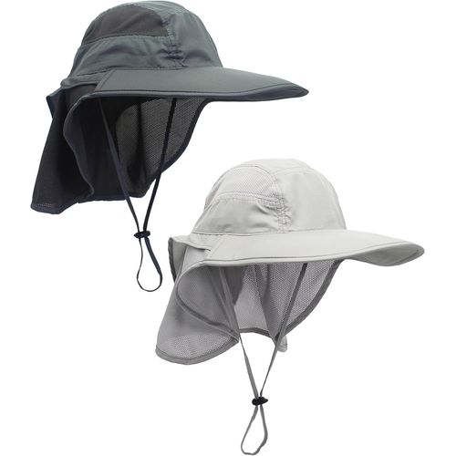 Chapeau/Casquette De Safari Chapeau De Soleil Pour Femme Homme Uv Protection Avec 12cm À Large Bord Protection Du Cou.[Z1051]