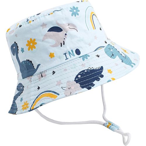 Enfants Bébé Chapeau De Soleil Coton Seau Chapeau Casquette De Plaged'été Avec Jugulaire Réglable.[Z1075]