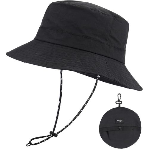 Chapeau Soleil Homme Femme Outdoor Anti Uv Bucket Hat De Voyage Safari Casquette Avec Sangle De Protection Du Cou.[Z1129]