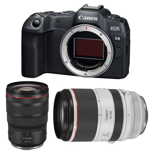 CANON EOS R8 + RF 24-70mm f/2.8 L IS USM + RF 70-200mm f/2.8 L IS USM Garanti 3 ans